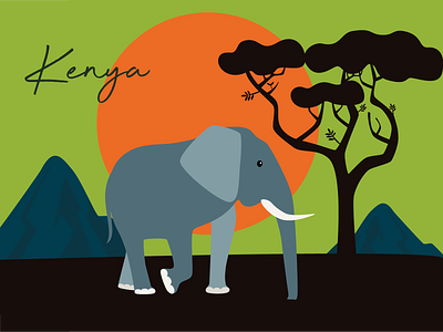 Kenya Illustration africa design elephant graphic design illustration the jungle trip ui vector wildlife