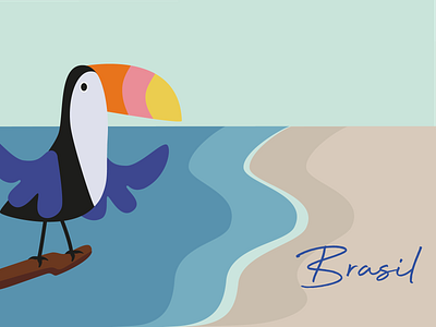 Brasil Parrot bird brasil design graphic design illustration sea ui vector
