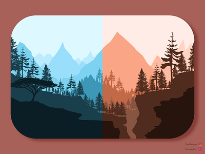 Flat landscape illustration