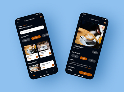 Coffee App UI Design app design ios ui ui design uidesigner uiux user experience
