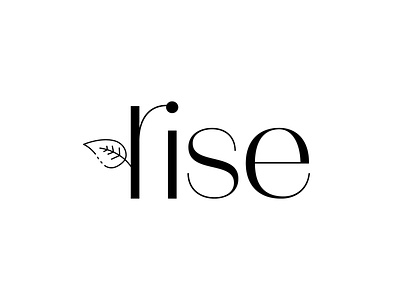 Rise: Black & White Text Meaningful Logo series