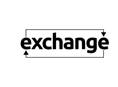 Exchange : Black & White Text Meaningful Logo series brand branding design logo textlogo thekishanmodi