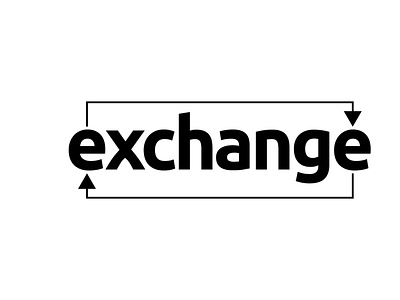 Exchange : Black & White Text Meaningful Logo series