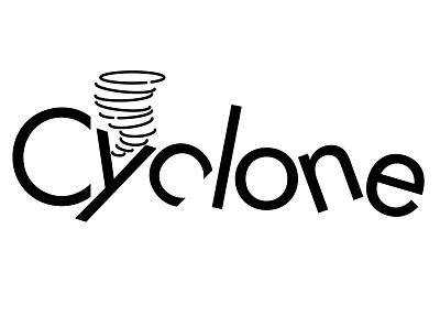 Cyclone : Black & White Text Meaningful Logo series blackwhite brand branding design graphic design illustration logo logodesign textlogo thekishanmodi