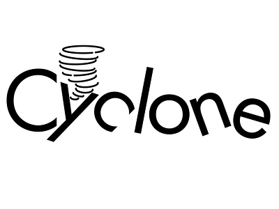 Cyclone : Black & White Text Meaningful Logo series