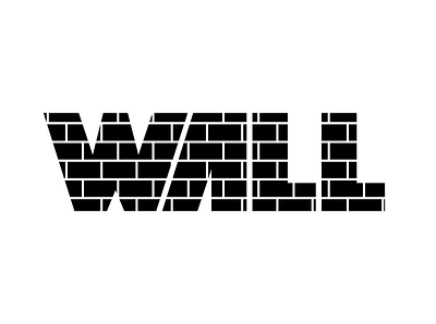 The Wall - Black & White Text Meaningful Logo series blackandwhitelogo brand branding design graphic design illustration logo textlogo thekishanmodi ui vector