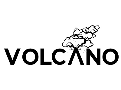 Volcano : Black & White Text Meaningful Logo series