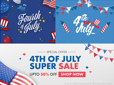 4th Of July Banner Or Header Design concept. 4th of july advertising american independence day business campaign constitution country democratic discount festival freedom government national offer promotion republican shopping social media united states of america