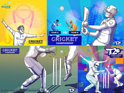Cricket Championship Concept. championship character cricket match player sports t20 worldcup