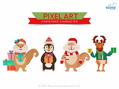Pixel Art Christmas Characters