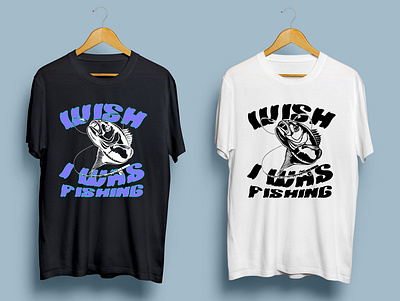 Wish i was fishing design graphic design illustration illustrator logo typography