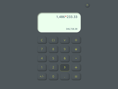 Calclulator (soft UI / neumorphic) design - Dark Mode 2021 trend arithmetic calculator dark mode dark ui ipad mini neumorphic neumorphism skeumorphic skeumorphism soft ui