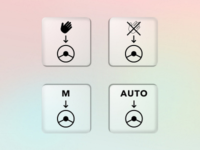 Autonomous vehicle interface icon set