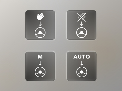 Autonomous vehicle interface icon set (dark theme)