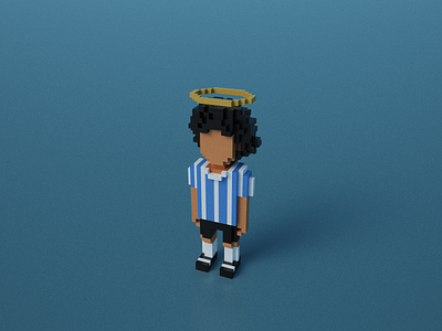 Diego Maradona in Voxel Art