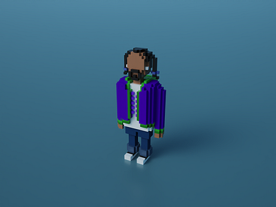 Snoop Dogg in Voxel Art 3d 8bitart blender characterdesign cubes illustration lowpoly lowpoly3d lowpolyart magicavoxel pixelart snoop dogg voxelart voxels