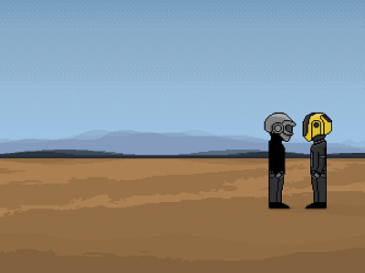 My tribute to Daft Punk in Pixel Art