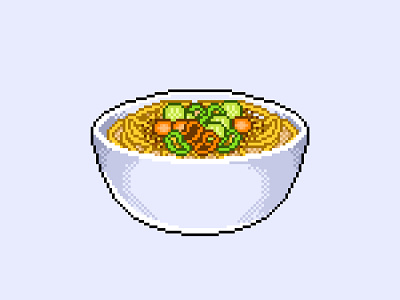 Noodles in Pixel Art 8bit 8bitart design food illustration marwanpixels noodles pixel art pixelart pixelartfood pixelartist