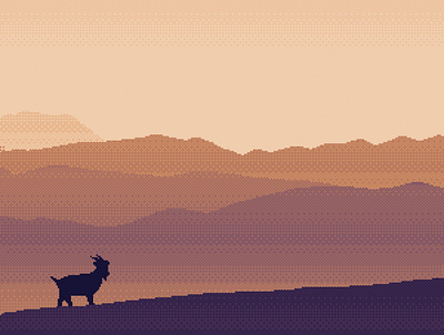 Goat | Pixel Art 8bitart environment illustration marwanpixels photoshop pixel art pixelart pixelartist sunset