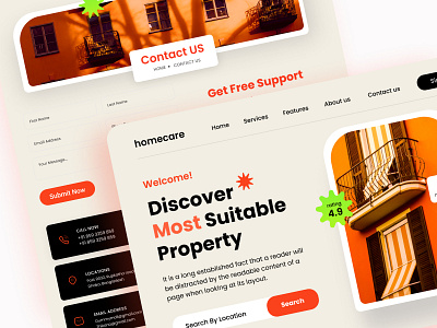 Real Estate Website Design app app design graphic design landing page webui