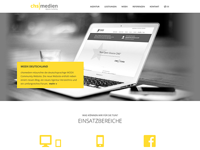 chsmedien relaunch agency flat web website white yellow