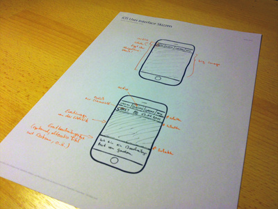 Sketches for iOS app ios iphone sketching
