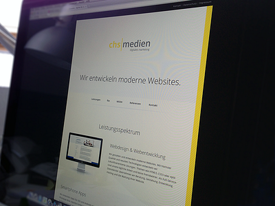 (new) chsmedien website screen web website white yellow