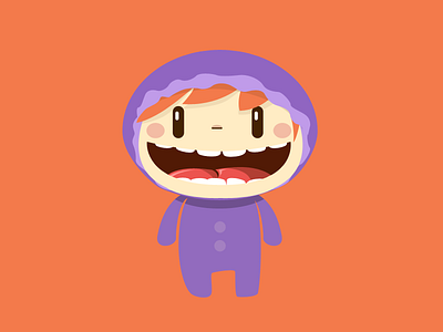Silly boy illustration purple silly