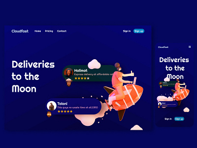 Cloudfast Landing Page design figma illustration logo nigerian ui uidesign ux vector