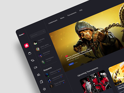 Game Dashboard Side UI black dark mode dashboard design dribble figma game game design illustration mortal kombat nigerian ui uidesign