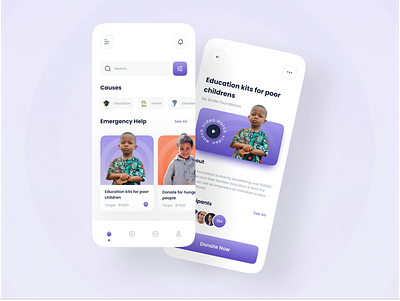 Charity & Donation app charity clean ui daily donation app figma fundraising app help ios app minimal ngo non profit ui uiuxdesign ux uxdesign