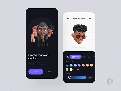 Avaisor | 3D avatar creating app 3d illustration app avatar generator app avatar maker app clean color app editing app emoji app ios memoji app metaverse metaverse avatar minimal mobile mobile app sticker app ui design ui ux