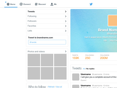 Freebie : Twitter GUI PSD (Template Rebound from Marie Dehayes) freebie gui psd template twitter