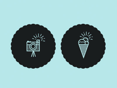 Flash Icon Set - Work in Progress camera flash ice cream icon illustration seal tripod vector