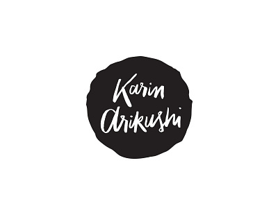 Karin Arikushi Logo black and white branding brush script hand drawn script lettering logo type