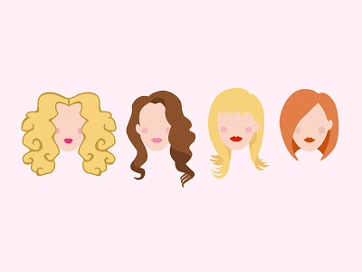 Sex and the City blonde girls icons illustration sex and the city simple vector women