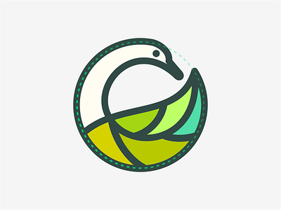 SWAN LEAF animal art artsigma brand circle design duck icon leaf logo mark swan swans symbol