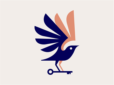 BIRD AND KEY animal art artsigma bird brand design icon key logo mark symbol