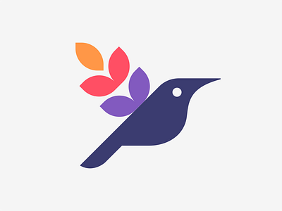 BIRD + FLOWER animal art artsigma bird design flower icon logo logo-design mark symbol