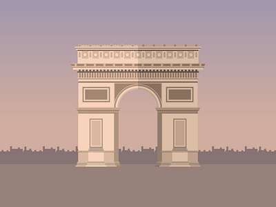 Arc De Triomphe - Paris arch architecture city illustration paris vector