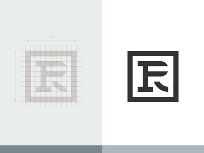 Roland & Fiuza - Design Concept architecture grid identity letter lettering logo mark monogram overlay process rf shades