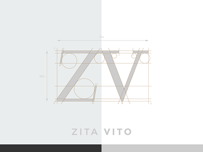 ZITA VITO - logo architecture grid identity letter lettering logo mark monogram overlay process shades zv