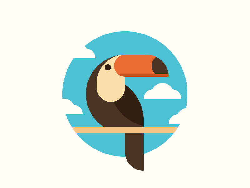 Bird - Toucan bird circle flat geometry illustration toucan vector