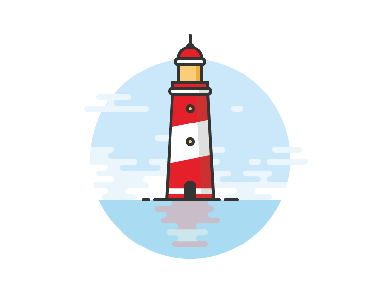 Lighthouse - Explore more architecture flat geometry house illustration lighthouse line art ocean sea vector water