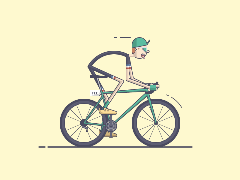 Tour de France 2016 - Cyclist 2016 bike biking cycle cycling cyclist geometry illustration take eat easy tdf tee tour de france