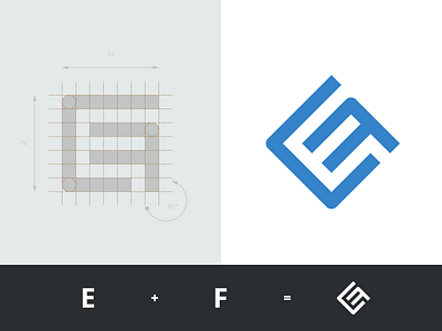 Emilie Frenoy - Physiotherapist ef geometry grid identity lettering logo mark monogram overlay process sign sketch