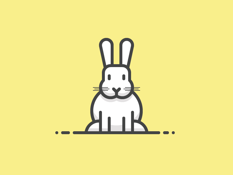 Rabbit - La boulette animal bunny cartoon character cute geometric geometry grid illustration pets rabbit vector
