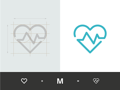 Manon Fournel - Coach Sportive geometry grid heart identity logo mark mf monogram overlay process sign sketch