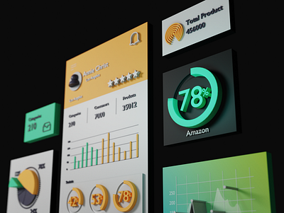 App dashboard 3D 3d 3d art blender blender 3d blender3d render ui ui ux ui design uidesign