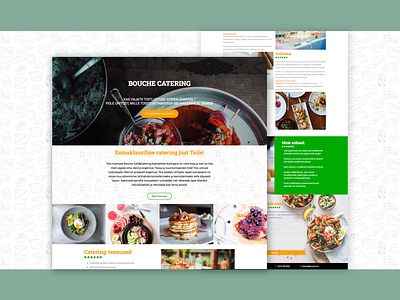 Catering Landing Page - Overlap catering design flexbox food frontend design green html landing page pattern restaurant sass ui web design webpage website